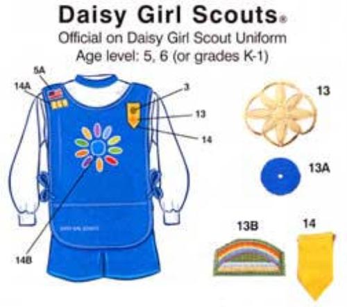 Girl Scout Daisy Vest Patch Placement Back